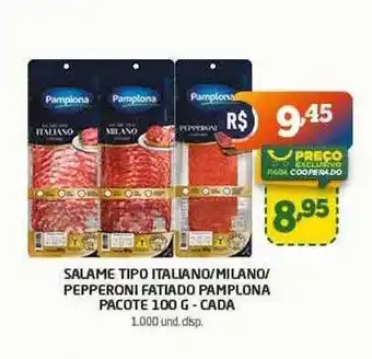 Cooper Salame tipo italiano-milano-pepperoni fatiado pamplona pacote - cada oferta
