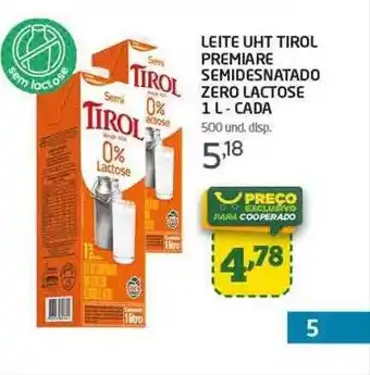 Cooper Leite uht tirol premiare semidesnatado zero lactose - cada oferta