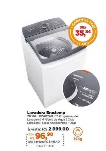 Lojas TaQi Lavadora brastemp oferta