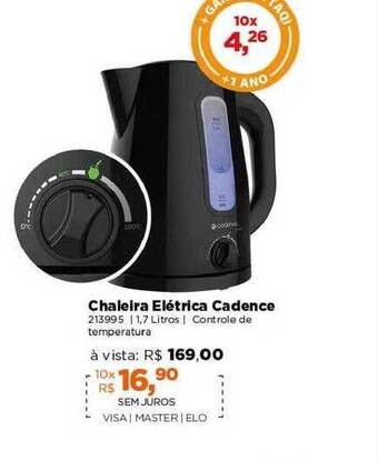 Lojas TaQi Chaleira elétrica cadence oferta