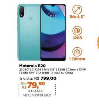 Lojas TaQi Motorola e20 oferta