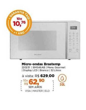 Lojas TaQi Micro-ondas brastemp oferta