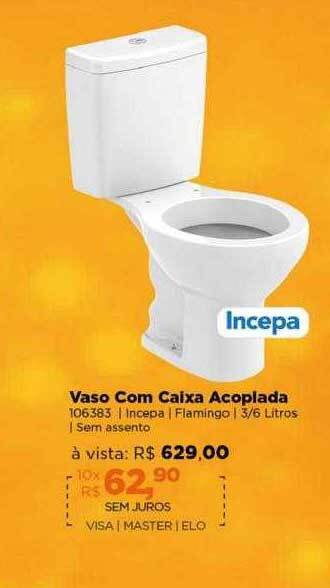 Lojas TaQi Vaso com caixa acoplada incepa oferta