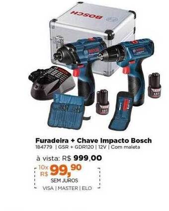Lojas TaQi Furadeira + chave impacto bosch oferta