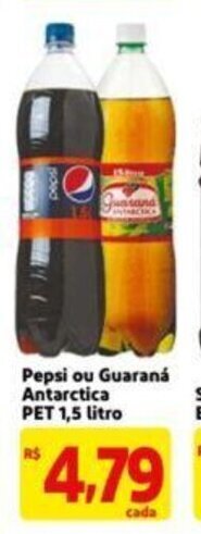 Extra Supermercado Pepsi ou Guarana Antarctica pet 1.5L oferta
