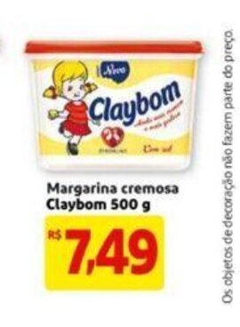 Extra Supermercado Margarina Cremosa Claybom 500g oferta