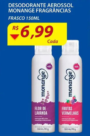 Assaí Atacadista Desodorante Aerossol Monange fragrancias 150ml oferta