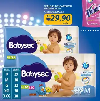 Assaí Atacadista Fraldas Descartaveis Mega Babysec oferta