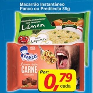 Supermercados Guanabara Macarrao Instantaneo Panco ou Predilecta 85g oferta