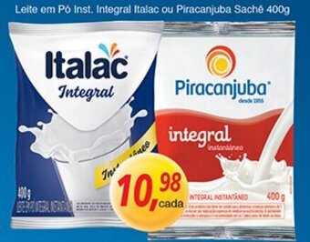 Supermercados Guanabara Leite em po inst. Integral Aurora ou Piracanjuba sache 400g oferta
