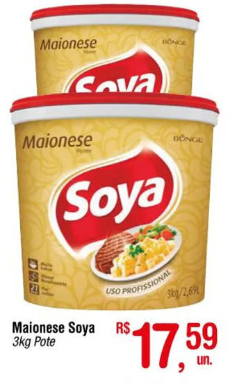 Fort Atacadista Maionese Soya 3kg pote oferta