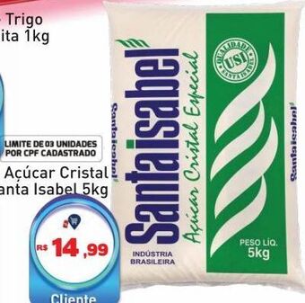 Tonin Superatacado Açúcar cristal santa isabel 5kg oferta