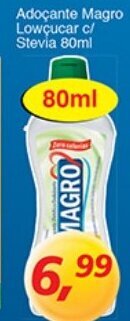 Supermercados Guanabara Adocante Magro Lowcucar c/ Stevia 80ml oferta