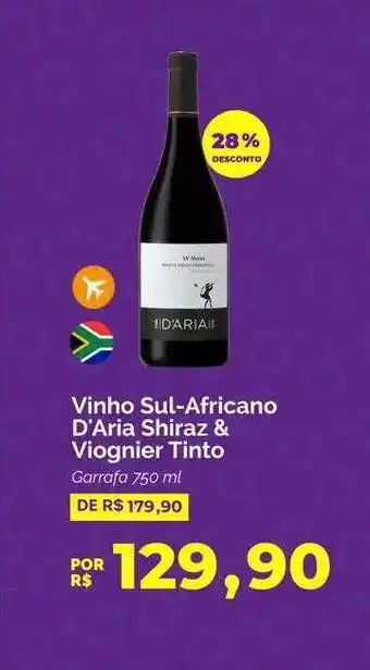 Oba Hortifruti Vinho sul-africano d'aria shiraz & viognier tinto oferta