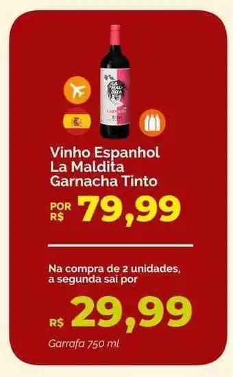 Oba Hortifruti Vinho espanhol la maldita garnacha tinto oferta