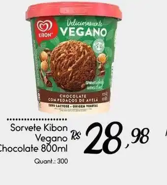 Sorvete kibon vegano chocolate 800ml