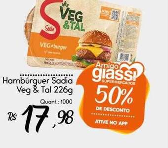 Giassi Supermercados Hambúrguer sadia veg & tal oferta