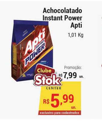 Stok Center Achocolatado Instant Power Apti 1,01kg oferta