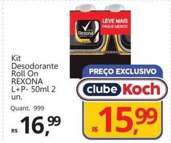 Supermercados Koch Kit desodorante roll on rexona oferta