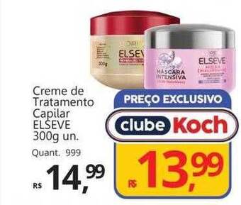 Supermercados Koch Creme de tratamento capilar elseve oferta
