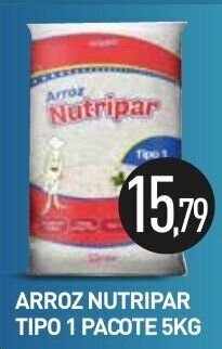 Calvo Atacadista Arroz Nutripar Tipo 1 pacote 5kg oferta