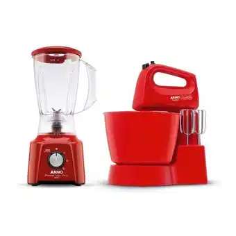 Pão de Açúcar Kit liquidificador e batedeira arno - vermelho -2 peças - 220v oferta