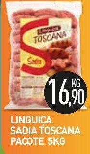 Calvo Atacadista Linguica Sadia Toscana pacote 5kg oferta