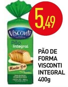 Calvo Atacadista Pao de Forma Visconti integral 400g oferta