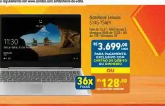 Supermercados Condor Notebook Lenovo S145 15api oferta