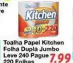 Toalha Papel Kitchen Folha Dupla Jumbo Leve 240 Pague 220 Folhas