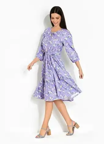 Quatro Estações Bonprix - vestido com amarração floral lilás oferta