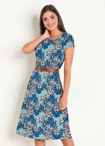 Posthaus Rosalie - vestido com gola redonda floral azul oferta