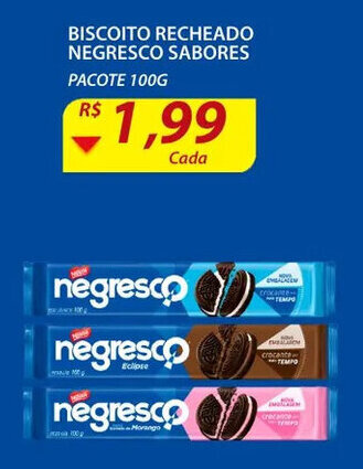 Assaí Atacadista Biscoito Recheado Negresco Sabores 100g oferta