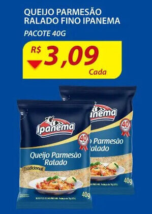 Assaí Atacadista Queijo Parmesao ralado Fino Ipanema 40g oferta