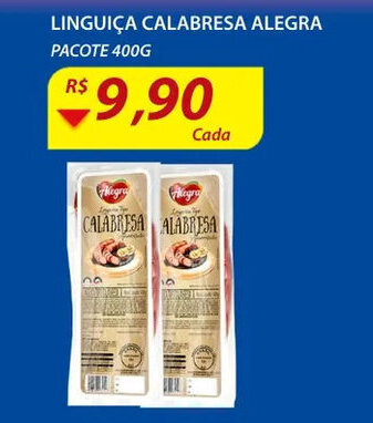 Assaí Atacadista Linguica Calabresa Alegra 400g oferta