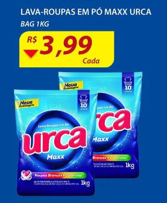 Assaí Atacadista Lava roupas em po Maxx Urca 1kg oferta