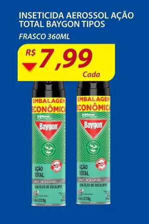 Assaí Atacadista Inseticida Aerossol Acao Total Baygon tipos 360ml oferta