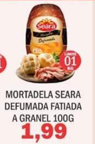 Supermercados Mendonça Mortadela Seara Defumada Fatiada a granel 100g oferta