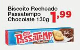Chama Supermercados Biscoito Recheado Passatempo Chocolate 130g oferta