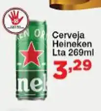 Chama Supermercados Cerveja Heineken lata 269ml oferta