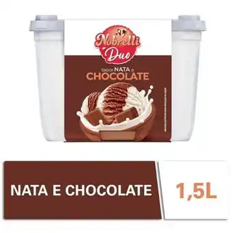 Sorvete duo sabor nata e chocolate nobrelli pote 1,8l