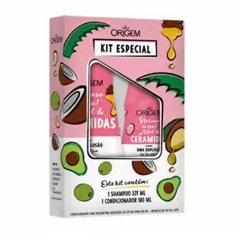 Verona Supermercados Kit origem shampoo 325ml e condicionador 180ml ceramidas oferta