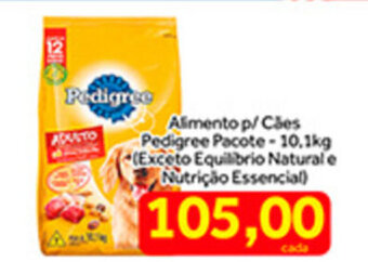 Shibata Supermercados Alimento p/ Caes Pedigree pacote 10.1kg oferta