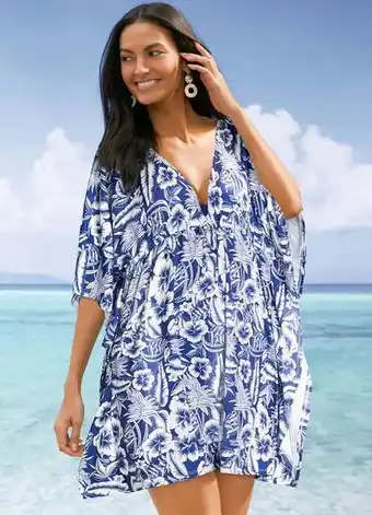 Posthaus Bonprix - saída de praia folhagem azul soltinha oferta