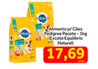 Shibata Supermercados Alimento p/ caes Pedigree pacote 1kg oferta