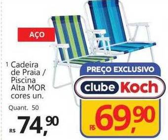 Supermercados Koch Cadeira de praia piscina alta mor cores oferta
