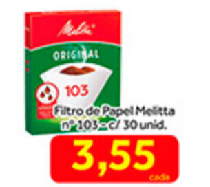 Shibata Supermercados Filtro de Papel Melitta n 103 c/30 unid. oferta
