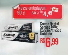 Mart Minas Creme dental sorriso 140g carvão ativado oferta