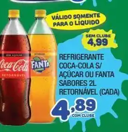 Costazul Supermercados Refrigerante coca-cola s/ açúcar ou fanta sabores 2l retornável (cada) oferta