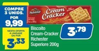 Biscoito cream-cracker richester superiore 200g